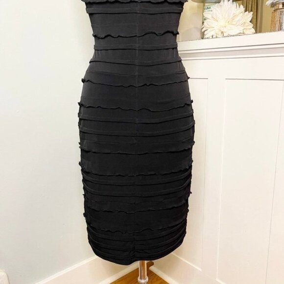Calvin Klein Black Ruffle Sheath Dress 4 Small - Picture 7 of 10